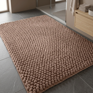 Tapis de bain moderne en microfibre, rectangulaire, couleur unie, épais, tufté, antidérapant, avec support en caoutchouc, lavable en machine, pour usage domestique - Product Image 1