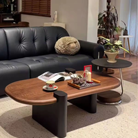 Table basse ovale minimaliste haut de gamme, table d'appoint premium pour petit appartement, idéale pour le salon et la maison