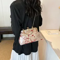 Sacs à bandoulière décontractés à broderie simple pour femmes, sac à main à poignée supérieure pour dames, pochette à bandoulière polyvalente pour femmes