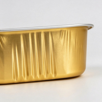 Barquette carrée de luxe en aluminium épais avec feuille d'or, jetable, pour riz cuit au four, desserts, gâteaux, barbecue