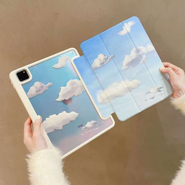 New Arrival Blue Sky and White Cloud Pattern Tablet Case Shockproof Full Protective Back Cover for iPad Pro 12.9 for ipad Pro 13