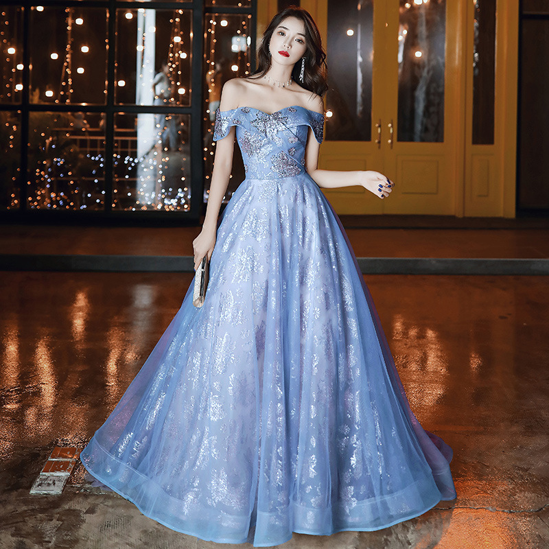 Blue long dress