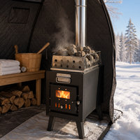 Poêle à sauna électrique Warmfire sans bois, 10 kW, en acier inoxydable, style finlandais traditionnel, pour sauna hors réseau