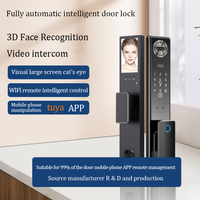 Serrure de porte intelligente Tuya avec reconnaissance faciale 3D, Wi-Fi intégré, caméra et lecteur d'empreintes digitales pour porte d'entrée