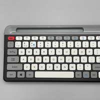 Clavier d'ordinateur portable sans fil rechargeable 2.4G USB 2.0, fin, avec touches chocolat, taille 80%, support de téléphone en plastique standard, portée 10m, neuf d'usine