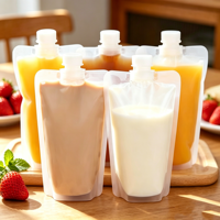 Pochettes souples personnalisées en PE recyclable avec bec verseur pour boissons gazeuses, 100ml-500ml