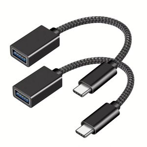 Wholesale Braided <b>USB</b> <b>Type</b> <b>C</b> Male <b>to</b> <b>USB</b> 3.0 Female OTG Cable <b>Adapter</b> Compatible With Phone Laptop Tablet - Product Image 1
