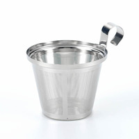 Infuseur à thé portable en acier inoxydable avec poignée suspendue, filtre à thé en maille métallique, passoire, accessoires pour tasse et théière
