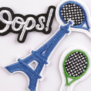 Parche Termoadhesivo Bordado Mini Lindo de Bádminton y Torre Eiffel para Decoración de Etiquetas de Equipaje y Bolsos - Product Image 4