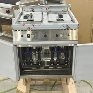 <span class=keywords><strong>Friteuse</strong></span> automatique à <span class=keywords><strong>gaz</strong></span> à double cuve verticale en acier inoxydable de grande capacité <span class=keywords><strong>20</strong></span> <span class=keywords><strong>litres</strong></span>*2 avec armoire à Guangzhou - Product Image 5