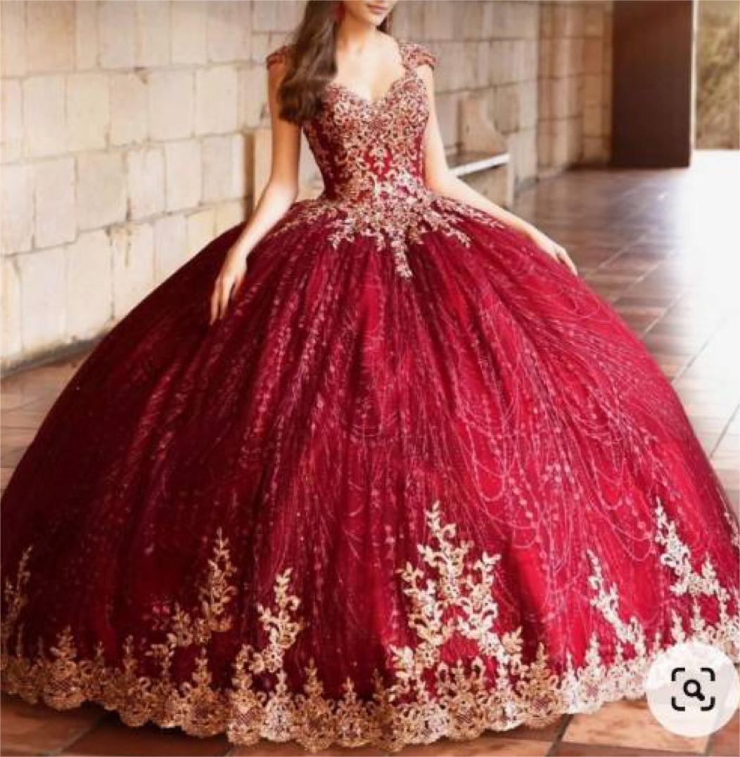 green emerald velvet dress Red/Gold Upscale Fantasy Belle Gown with Flowers Medium