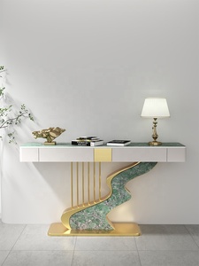 Mesa <span class=keywords><strong>Consola</strong></span> de Almacenamiento Moderna y Sencilla con Tapa de Losa de Piedra, Desmontable y Ensamblable, para Muebles de Entrada del Hogar - Product Image 2