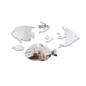 Autocollant mural 3D Poisson de mer, Décoration de chambre, Carreaux miroir acryliques autocollants et amovibles - Product Image 4