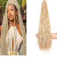 Nu Locs Cheveux au crochet, Dreadlocks africaines, Tresses synthétiques de 24 pouces, Double trame machine, Fibre haute température