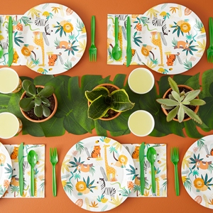 Platos de Papel con Temática de la Selva Damai, Platos Personalizados con Animales, Juego de Vajilla, Artículos para Fiestas de Cumpleaños Infantiles - Product Image 1