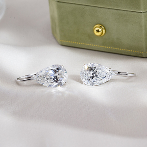 Pendientes de Lágrima con Diamantes de Laboratorio en Forma de Pera Grande de 18K, Joyería Messi MSE-808 - Product Image 2