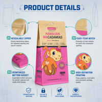 recycler imprimé personnalisé Pet Cat Dog Treat pochette de nourriture avec sacs d'emballage à fermeture éclair refermable