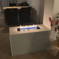 Cheminée Bioéthanol Moderne 2026 avec Télécommande Hygge-0, Insert Autoportant en Acier pour Intérieur/Extérieur, Idéal pour Hall d'Hôtel