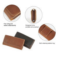AIGUONIU Vintage Men's Cow Leather Phone Pouch iPhone 14 Pro Max pour Samsung Galaxy Case 4.7-6.7 Inch Waist Bag Clip Cow Leather