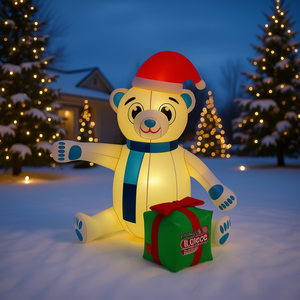 Oso de Peluche Inflable 345287, Decoración Navideña para Jardín, Tela, Unisex - Product Image 2