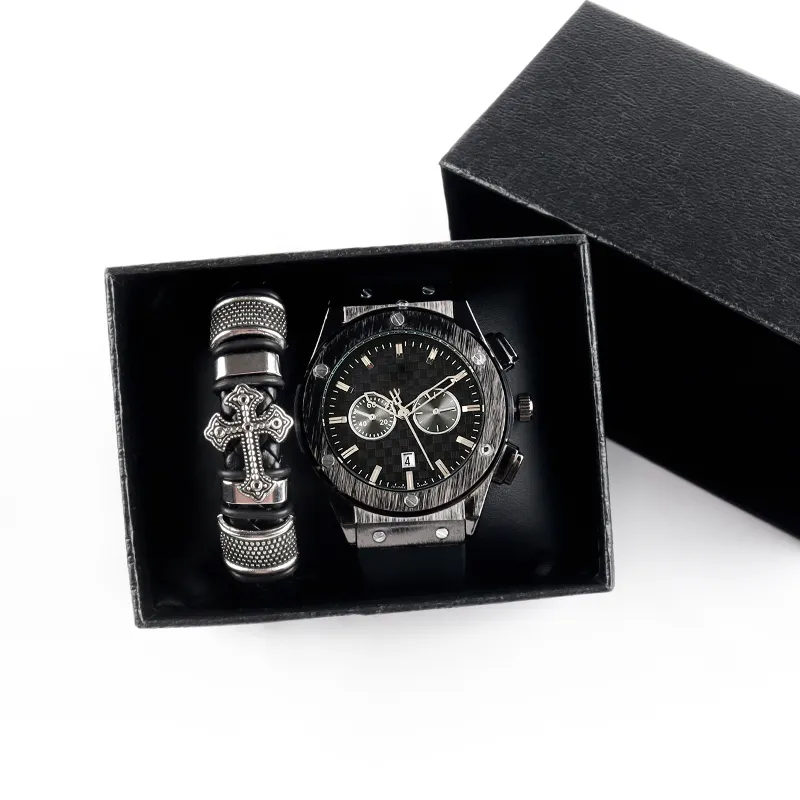 ขายส่งบุคลิกภาพเข็มขัดพรีเมี่ยมสร้อยข้อมือ Q นาฬิกาควอตซ์ที่มีปฏิทินโลโก้ที่กำหนดเองขายส่งสำหรับผู้ชาย