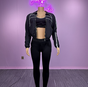 Giacca felpa con cerniera attiva Patchwork Set da donna giacca + reggiseno + <span class=keywords><strong>pantaloni</strong></span> <span class=keywords><strong>lunghi</strong></span> 2025 completo sportivo a tre pezzi - Product Image 5