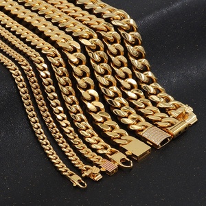 Acero inoxidable Hip Hop Cadena de eslabones cubanos de Rue Glacie Cadena de oro Joyería Oro de 18 quilates Joyería de acero inoxidable Collar grande - Product Image 6