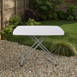 Bán Buôn Trọng Lượng Nhẹ Bền Nhỏ Vuông Gấp Nhựa Bảng Kim Loại Khung Có Thể Điều Chỉnh Chiều Cao Thiết Kế Hiện Đại Cho Ngoài Trời - Product Image 4