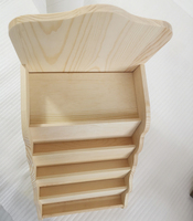 Étagère organisateur en bois à 5 niveaux, en pin massif, étagère d'escalier, support d'affichage pour cartes de vœux, étagère pour marque-pages, impressions d'art, magasins de détail