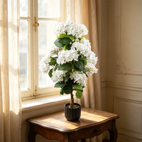 Künstlicher Weißer Hortensienbaum Kunstpflanze für Heimdekoration Hochzeits-Blumenarrangements Innendekoration