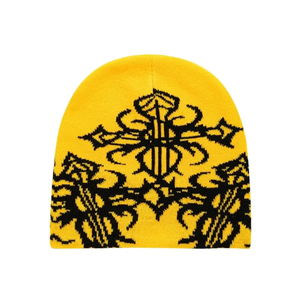 Bán Buôn Thời Trang Phố Thời Trang Unisex Dành Cho Người Lớn Ngoài Trời Hat 100% Acrylic Đan Jacquard Beanie Biểu Tượng Tùy Chỉnh Rhinestone Y2K Gothic Chéo - Product Image 5