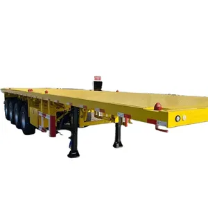 Best Price Container Double Flatbed Truck Semi Trailer 40Ft Hydraulic Lift Flatbed Trailer