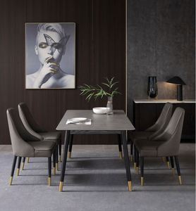 Ensemble <span class=keywords><strong>de</strong></span> <span class=keywords><strong>table</strong></span> à manger en marbre pour petit appartement <span class=keywords><strong>Pied</strong></span> en <span class=keywords><strong>bois</strong></span> <span class=keywords><strong>massif</strong></span> Plaque <span class=keywords><strong>de</strong></span> roche <span class=keywords><strong>Table</strong></span> et chaise rectangulaires - Product Image 6