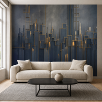 Papier peint mural abstrait moderne de paysage urbain, papier peint personnalisé pour salon, bureau, hôtel, décoration intérieure