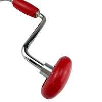 Taladro manual de arco de 12 pulgadas con mandril angular y mango de madera rojo para muebles, gabinetes, carpintería y herramientas de reparación DIY
