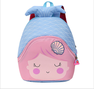 Bonita mochila preescolar de sirena 3D para niñas pequeñas, mochila escolar de poliéster impermeable <span class=keywords><strong>en</strong></span> rosa con cierre abierto para niños pequeños - Product Image 2