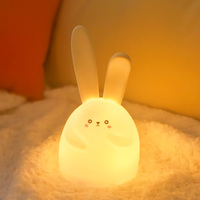 Lampe LED USB à capteur tactile en forme de lapin, mignonne lampe de chevet, lampe de table tactile, veilleuse pour enfants, veilleuse pour chambre d'enfant