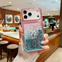 Étui de protection anti-chute XP051 de luxe en TPU+PC avec décoration pailletée, dégradé sable, trois-en-un pour iPhone 17 16 Pro