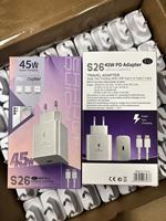 Adaptor Charger Daya Super Cepat 65W A+2pd Grosir, USB Type C Pd Charger Dinding untuk Samsung Galaxy Note 10/Note 20/S20 S21