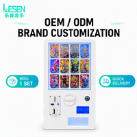 Máquina expendedora japonesa de cápsulas para tarjetas de juego y deportes, Gashapon de sorteo aleatorio con configuraciones ajustables y LED