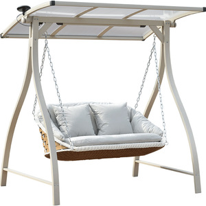 Hiện đại ngoài trời sân vườn đu ghế đôi Rocking võng với mây kim loại đu treo ghế cho ban công hộ gia đình - Product Image 5