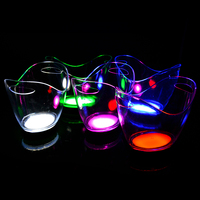 Seau à glace ovale de luxe à LED clignotant de haute qualité pour KTV, bar, fête, vin, vodka, whisky, en plastique PP, 8L