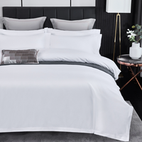 Ensemble de housse de couette en percale de polycoton 200TC, 4 pièces, taille Queen, literie d'hôtel toutes saisons
