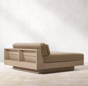 โซฟาไม้ยาวทำจากไม้สักรูปตัวยูที่นั่งสบายลึกเฟอร์นิเจอร์กลางแจ้งหรูหรา - Product Image 5