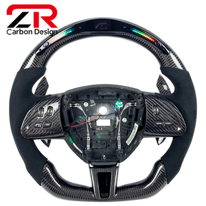 Car Interior Modification Sporty Carbon Fiber Customized Upgraded LED RPM Suede Steering Wheel for Jaguar XFR XK XKR XKR-S GT <strong>XF</strong> - Product Image 1