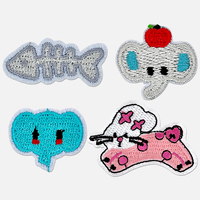 Patch brodé fleur en twill pour vêtements de chien, patch écologique pour vêtements d'animaux