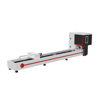 Mesin pemotong Laser tabung 1,5 kW CNC, dengan Chuck ganda untuk pipa logam panjang
