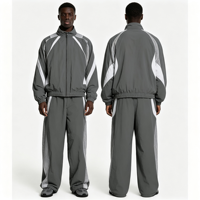 Survêtement Homme Personnalisé 2 Pièces en Coton Respirant pour l'Automne, Coupe-Vent Uni Léger en Tissu Éponge Tricoté avec Capuche