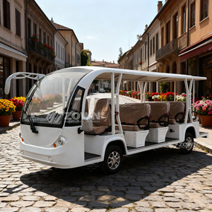 Elegante Autobús Turístico Eléctrico Abierto de Color Blanco, Vehículo de Transporte para Recorridos por Ciudades de Estilo Europeo - Product Image 1