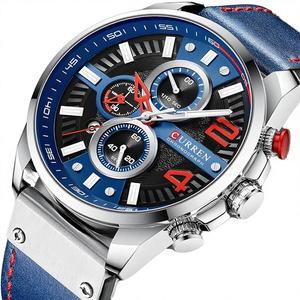 Montre-bracelet à quartz en cuir pour homme avec logo personnalisé 8393, chronographe, design sport de luxe, mouvement MIYOTA - Product Image 3